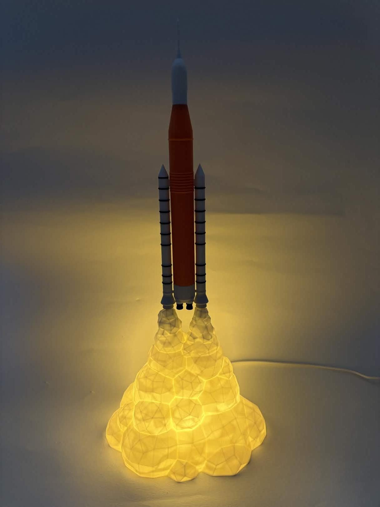 NASA SLS Rocket Lamp | 3D Printed Artemis Space Light, Kids Bedroom Decor