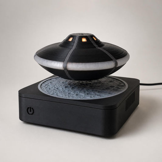 Magnetic Levitating UFO Lamp with Moon Base, Sci-Fi Desk Light