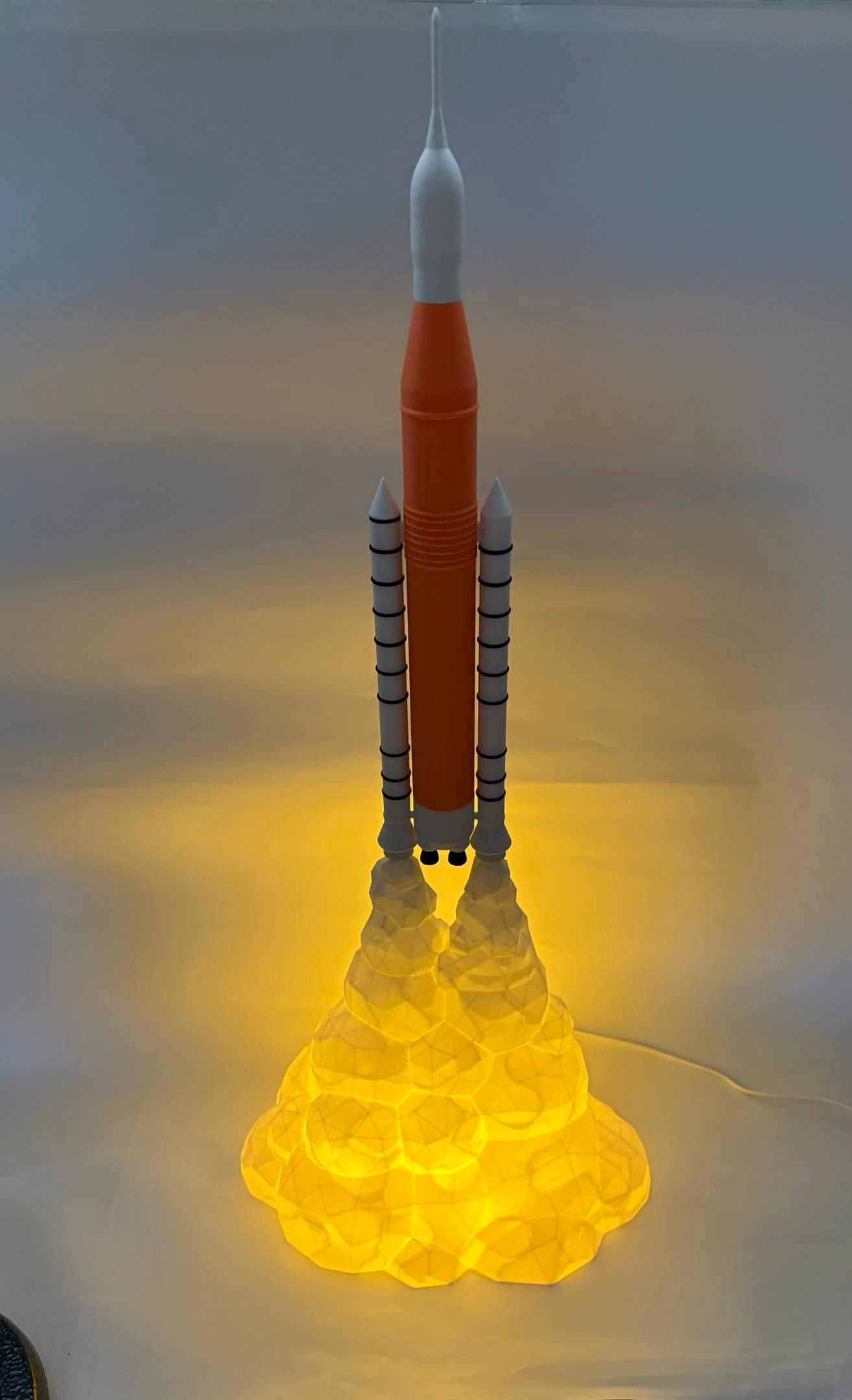 NASA SLS Rocket Lamp | 3D Printed Artemis Space Light, Kids Bedroom Decor
