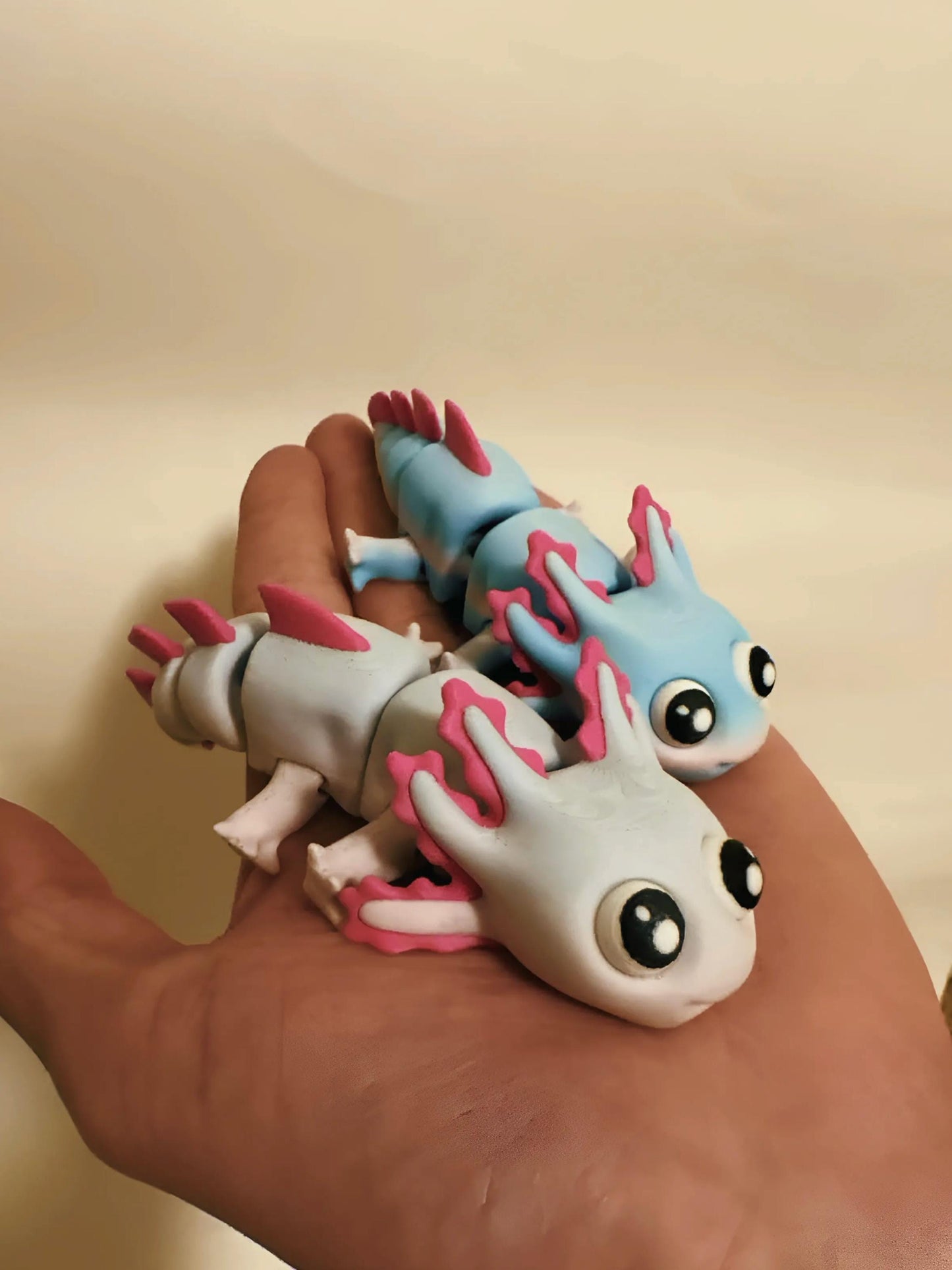 Articulated Animal Pocket Companion | Axolotl Desk Buddy | Posable Mini Character Gift| Anxiety companion | Pocket Best Friend
