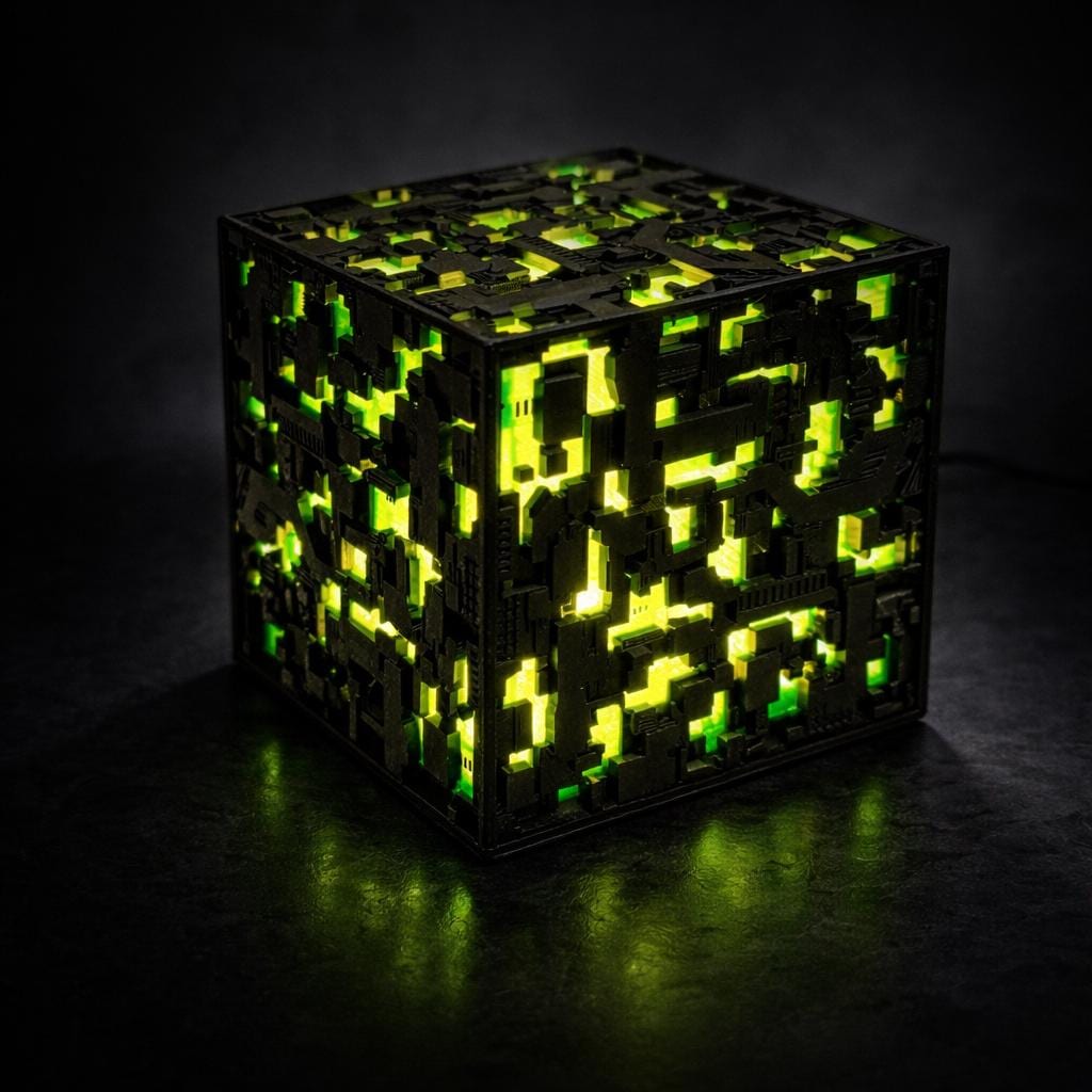 Star Trek Borg Cube Lamp | Sci-Fi Light | Nerd Gift | Gaming Desk lantern | Trekkie Fan