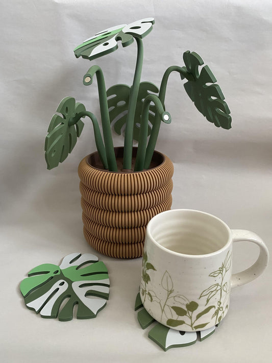Monstera Leaf Coasters | Magnetic Detachable Plant Decor (Set)